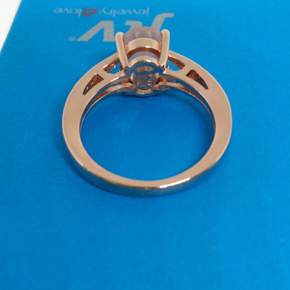 Genuine rose quartz ring in rose gold - Picture 7 of 7
